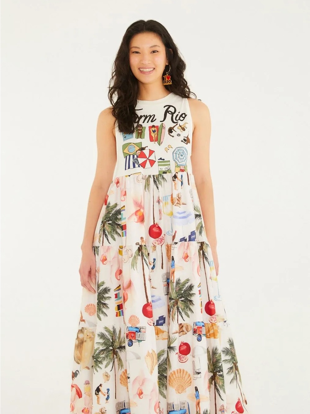 FARM Rio Praia Carioca Tropical Midi Dress NWT